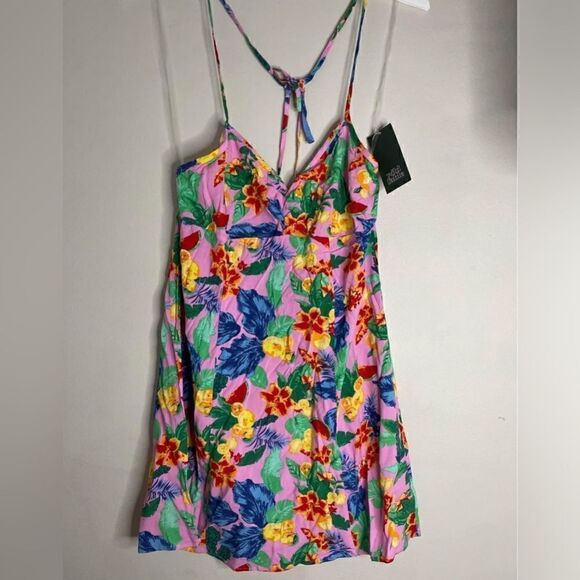 - *NEW* Medium Women's Sleeveless Woven Fit & Flare Dress - Wild Fable Pin… - Picture 2 of 7